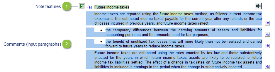 Future income taxes policy