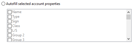 4. Autofill selected account properties