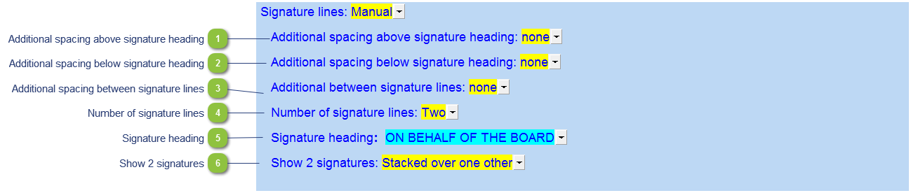 Signature Lines from Manual Section