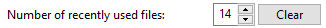 3. Number of recently used files