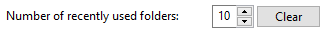 4. Number of recently used folders