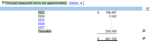 10. Principal repayment terms