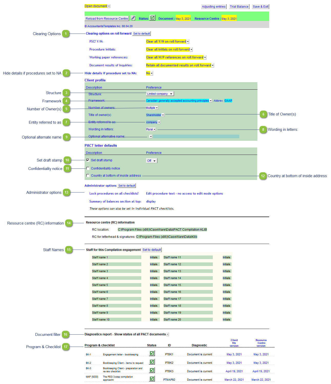 PACT Document control