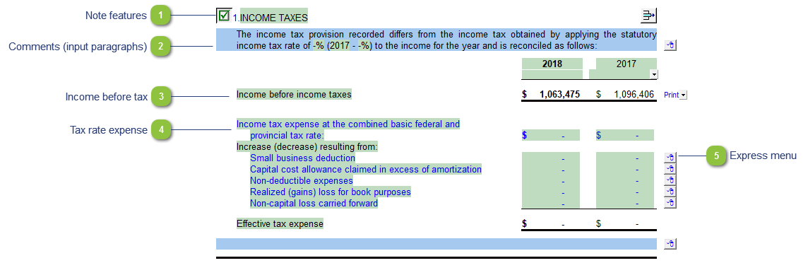 Reconciliation of Income Tax Expense (dollars)