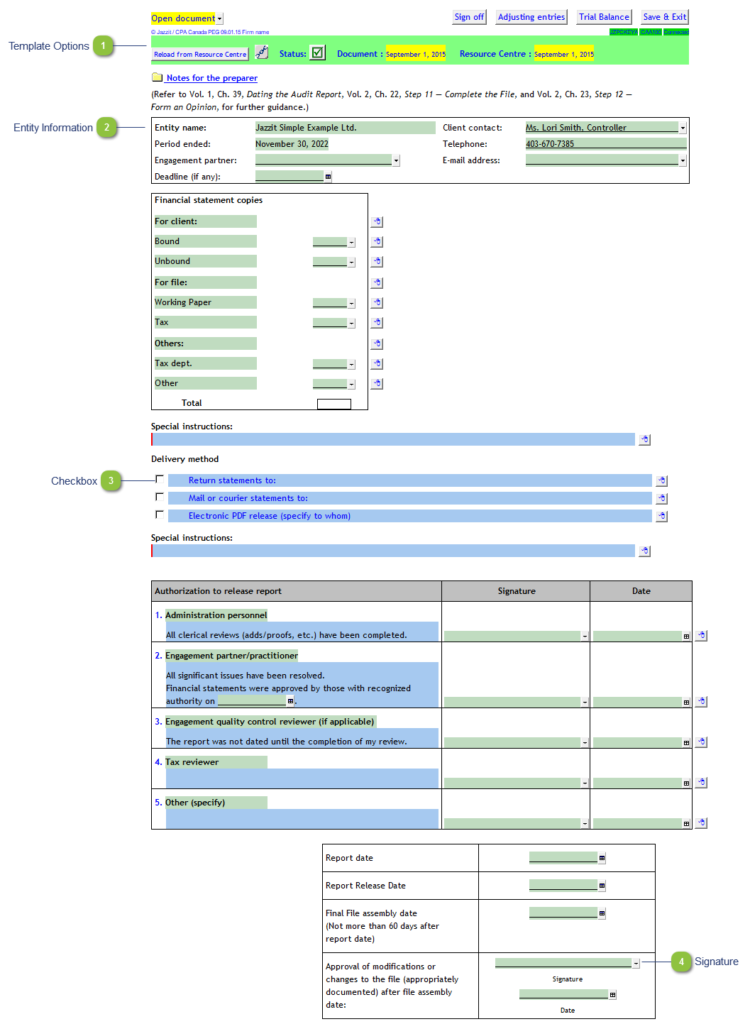 Report transmittal (100)