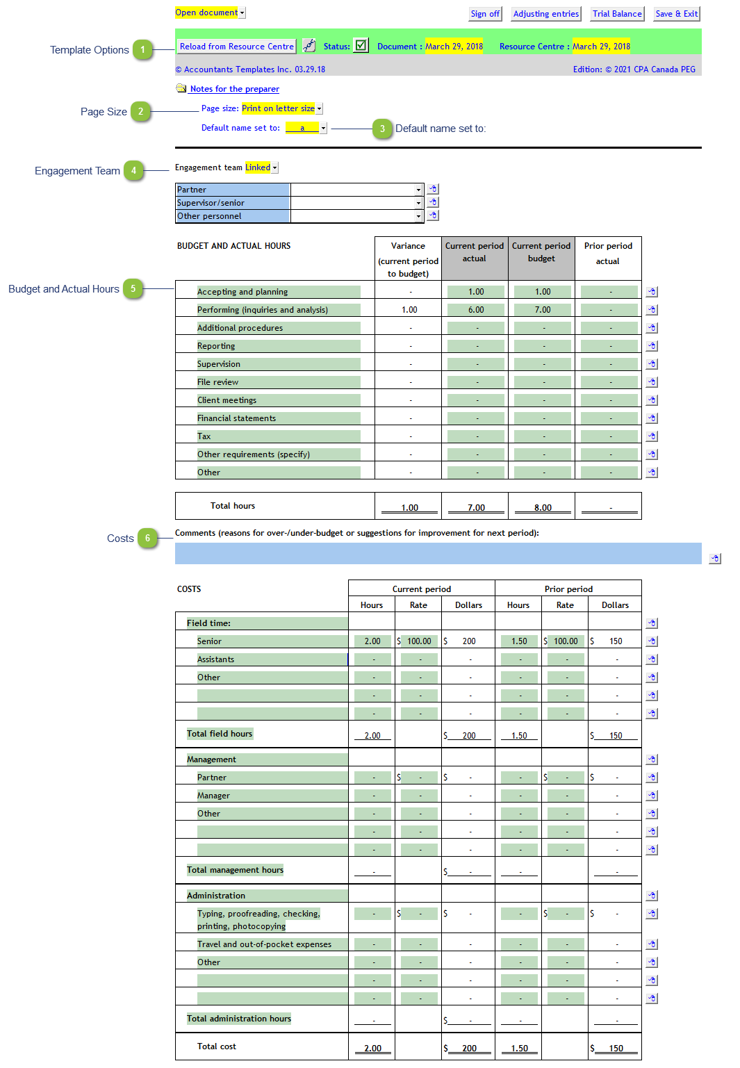 Worksheet - Time budget (2-90)